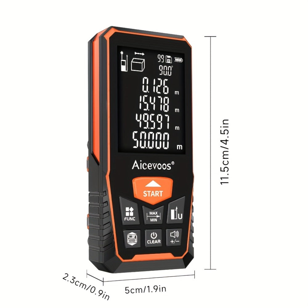 Digital Laser Rangefinder 50M 70M 100M 120M Laser Distance Meter Tape Measure Range Finder for Construction DIY Outdoor Contractor Gift