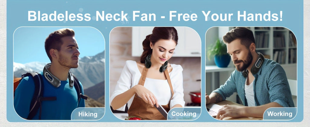Neck Fan Portable Bladeless 360¡ã Cooling, 16-Hour Battery Life, 4 Speed Settings, USB Rechargeable Hands-Free Wearable Personal Fan for Women and Men, Travel, Office, Outdoor, Camping and Stocking Stuffer