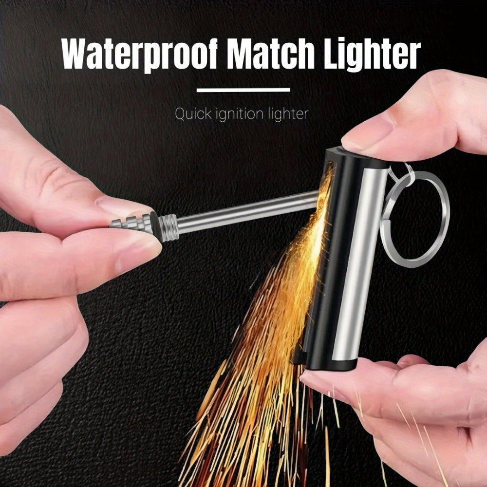 Metal Match Kerosene Lighter 10pcs, Emergency Survival Matches Multi-Functional Keychain Fire Starter for Outdoor Camping Hiking Survival Gear, Windproof Reusable Fire Starting Tools ¨C No Lighter Fuel Included