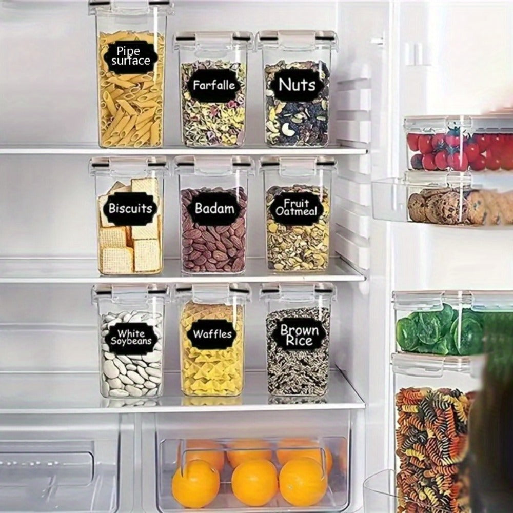 Food Storage Containers with Flip Top Lids - Airtight Plastic Jar Set for Pantry Kitchen Organization, Includes Reusable Labels and Marker, Dishwasher Safe, Available in 6, 12, 14, 20, 48 and 84 Piece Sets for Home Travel and Outdoor Use