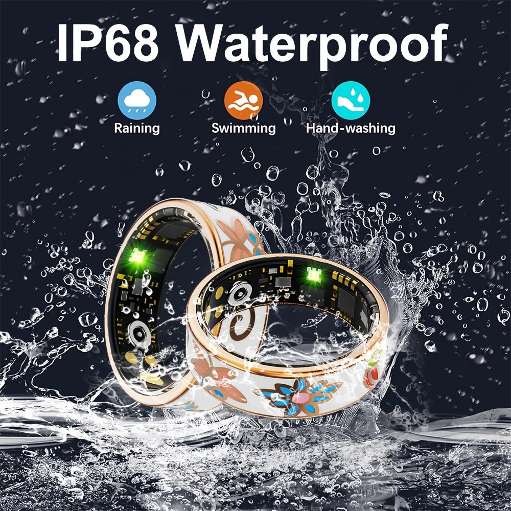 Women's Smart Ring Fitness & Sleep Tracker ¨C Step, Distance & Calorie Monitor, IP68 Waterproof, Bluetooth 5.3, iOS & Android, Elegant Daily Accessory, Gift for Mom & Girlfriend