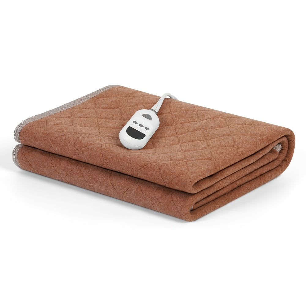 Extra Large Electric Heating Pad 63¡±x31.5¡± with Remote Control - 9 Adjustable Heat Levels, 4 Timer Settings, Quick Heating, Machine Washable, for Bed Massage Table Camping Sleeping Bag, Gray & Brown
