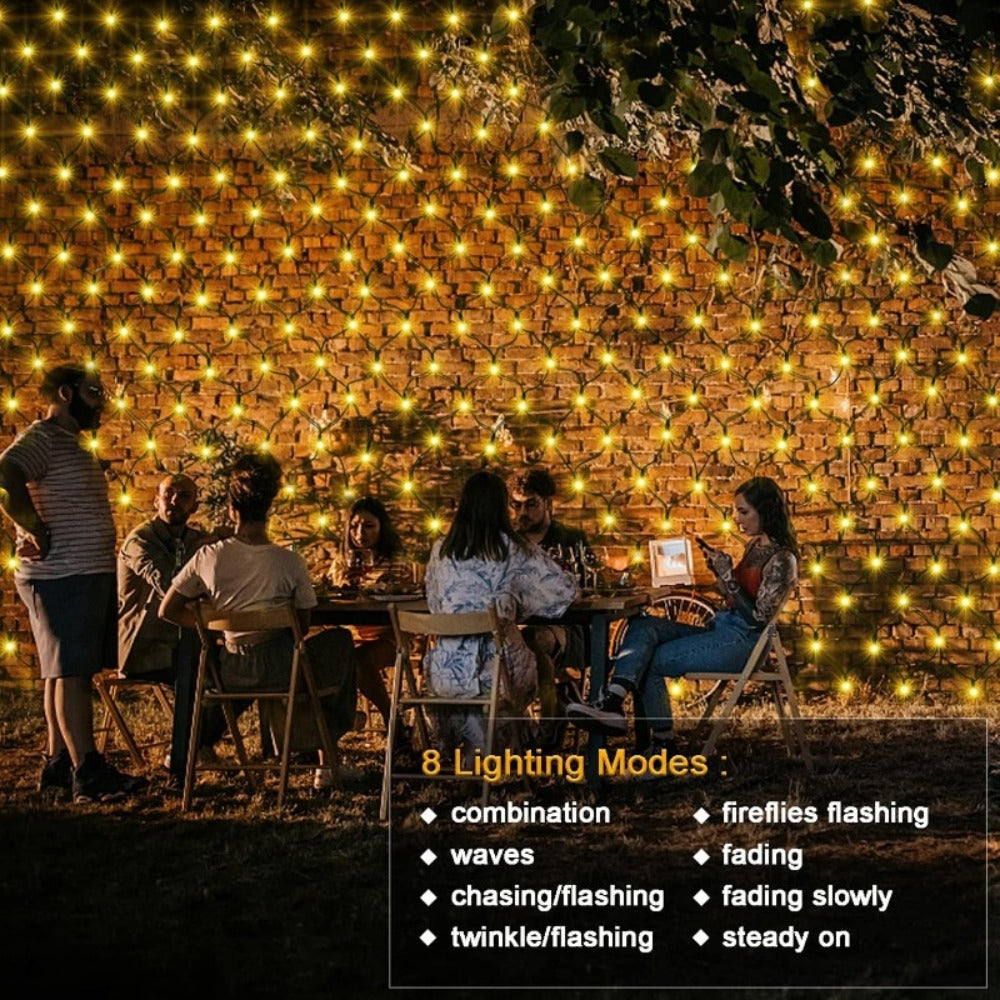 Solar Net Lights Outdoor 11.8ft x 5ft | 100 200 360 LED Mesh Bush Lights Auto On Off | Solar Powered Garden Fairy Lights for Tree Fence Backyard Decor Warm White White RGBY