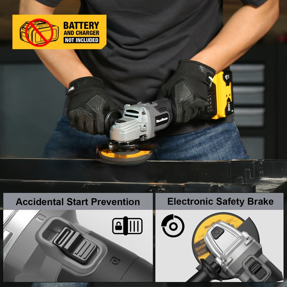 Brushless Angle Grinder for Dewalt 20V Battery - 4-1/2 Inch 9000 RPM with Grinding Wheels, Soft Start & Safety Brake for Grinding, Polishing & Carving