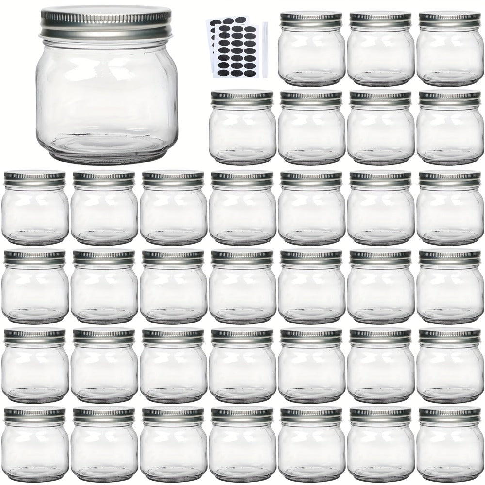 Mason Jars 8oz Glass Jars with Lids ¨C 9/18/27/36 Pack Regular Mouth Canning Jars for Storage, Spices, Jelly, Jam, Honey & Caviar | Dishwasher Safe Spiral Lid Kitchen Storage Containers Set