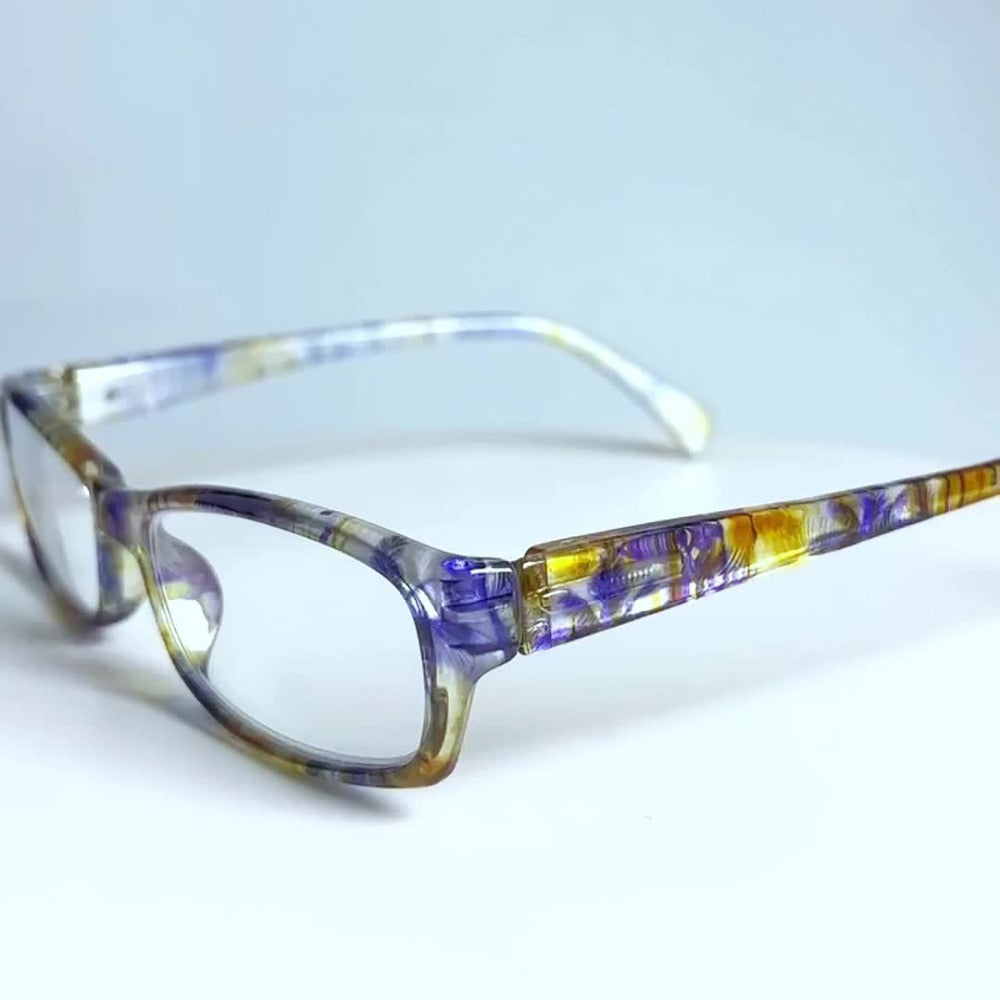 Reading Glasses 5 Pack for Women and Men Blue Light Blocking Readers Rectangular Spring Hinge Frame Anti Eyestrain Computer Reading Glasses Lightweight Fashionable Multi-Color Set Magnification 1.0 to 4.0