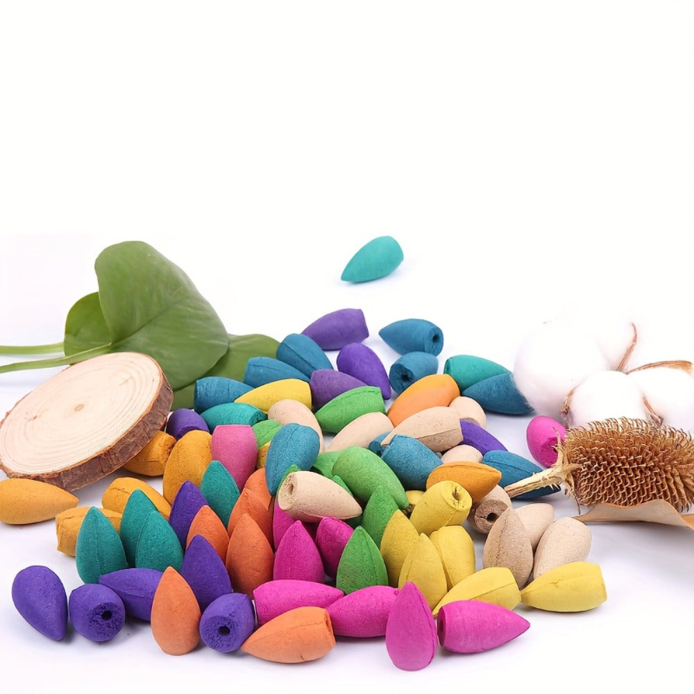 Backflow Incense Cones 360pcs Waterfall Smoke Effect Natural Scents Rose Jasmine Lavender Tulip for Incense Burner Meditation Yoga Gift