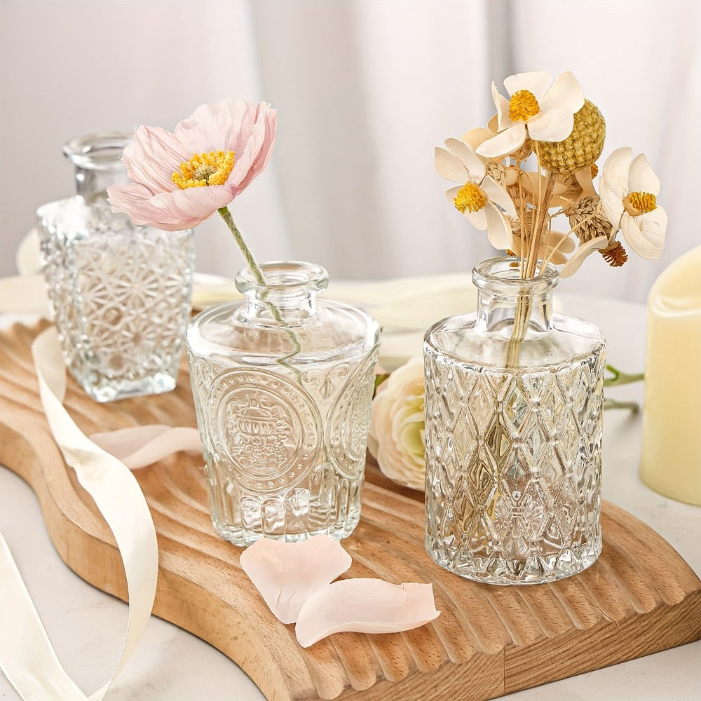 Glass Bud Vases Bulk Set ¨C Clear Flower Vases for Wedding Table Centerpieces, Home Decor, Birthday, Anniversary & Holiday Party Decorations