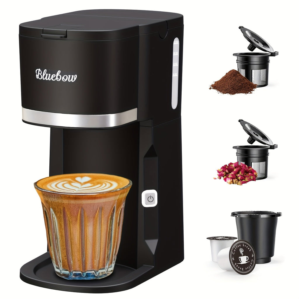 Single Serve Coffee Maker 3-in-1 ¨C Hot & Iced Coffee Machine Compatible with K-Cup Pods, Ground Coffee & Tea, 6-12 oz Brew Sizes, Iced Tea Maker, Compact Countertop Brewer ¨C Black (CM6080/CM6070)