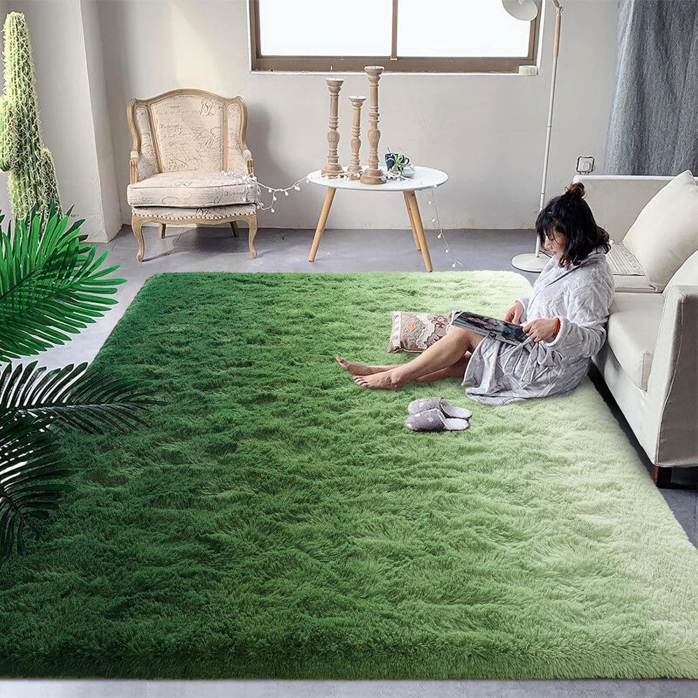Area Rug Plush Mat Non-Slip Gradient Design Machine Washable Living Room Bedroom Rug Multi-Color Large Size Soft Polyester Floor Mat Home Decor Accent