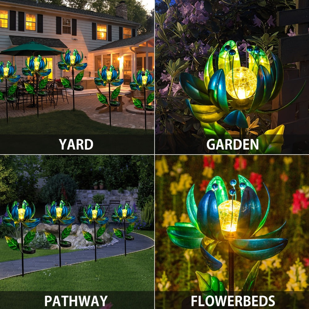 Solar Outdoor Windmill Light Rotating Garden Stake | Color Changing LED | Waterproof Solar Garden Light | Spinning Windmill Lamp for Patio Lawn Yard Pathway Decoration | Purple Blue
