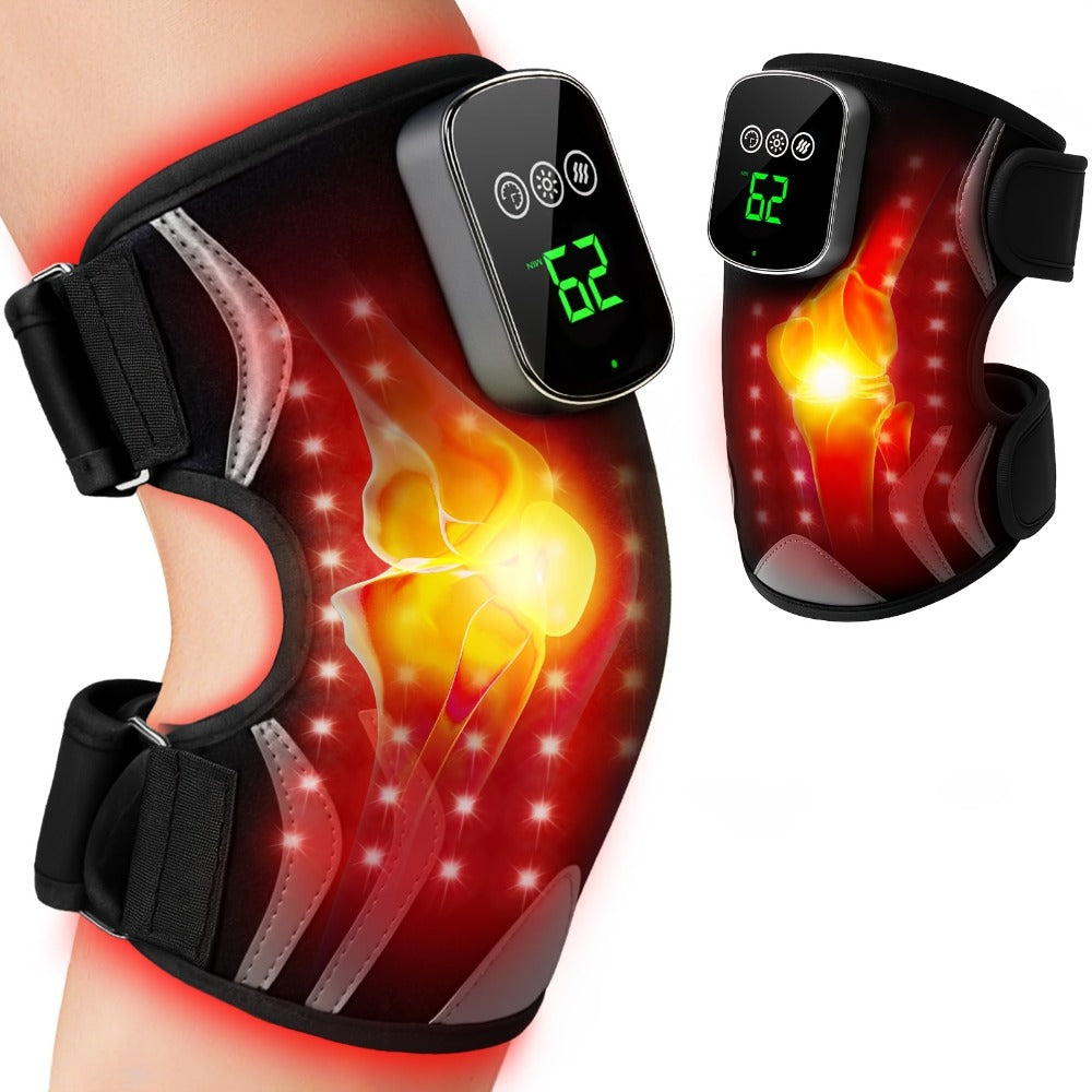 Heated Knee Massager with Vibration ¨C Electric Knee Heating Pad & Support Wrap for Arthritis, Joint Pain & Muscle Relief, Warm Knee Brace Massager for Men Women Home Use & Recovery