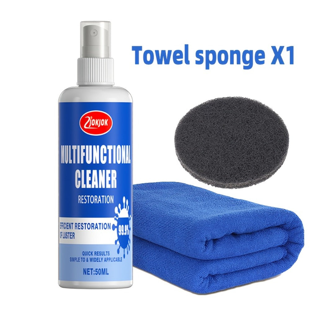 Kitchen Degreaser Spray Heavy Duty Oil Stain Remover Quick-Dissolving Formula for Stove Oven Microwave Cooktop Metal Surfaces Cuts Grease Refurbishes Appliances No Harsh Chemicals Includes Sponge Towel