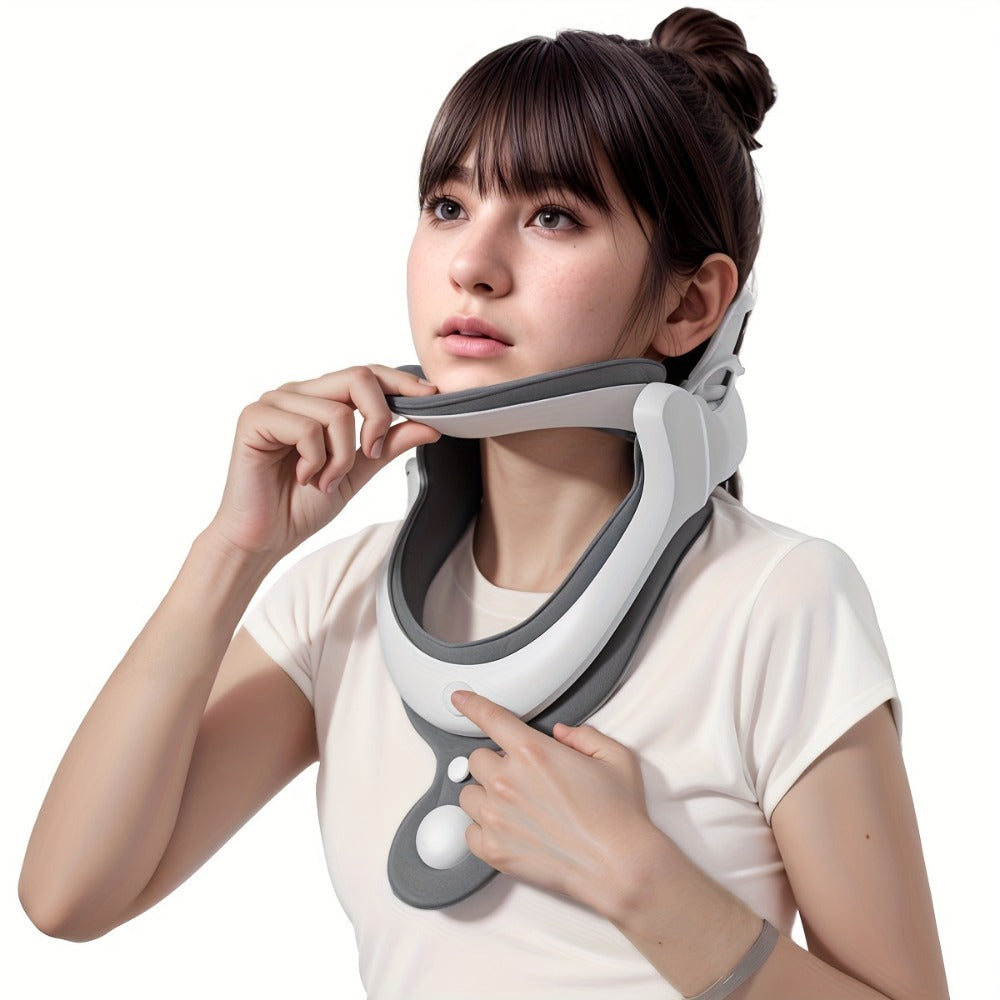 Cervical Neck Traction Device Inflatable Neck Brace with Airbag Support Ergonomic Spine Alignment Stretcher Collar Brace for Office Workers Adults KF-JB05