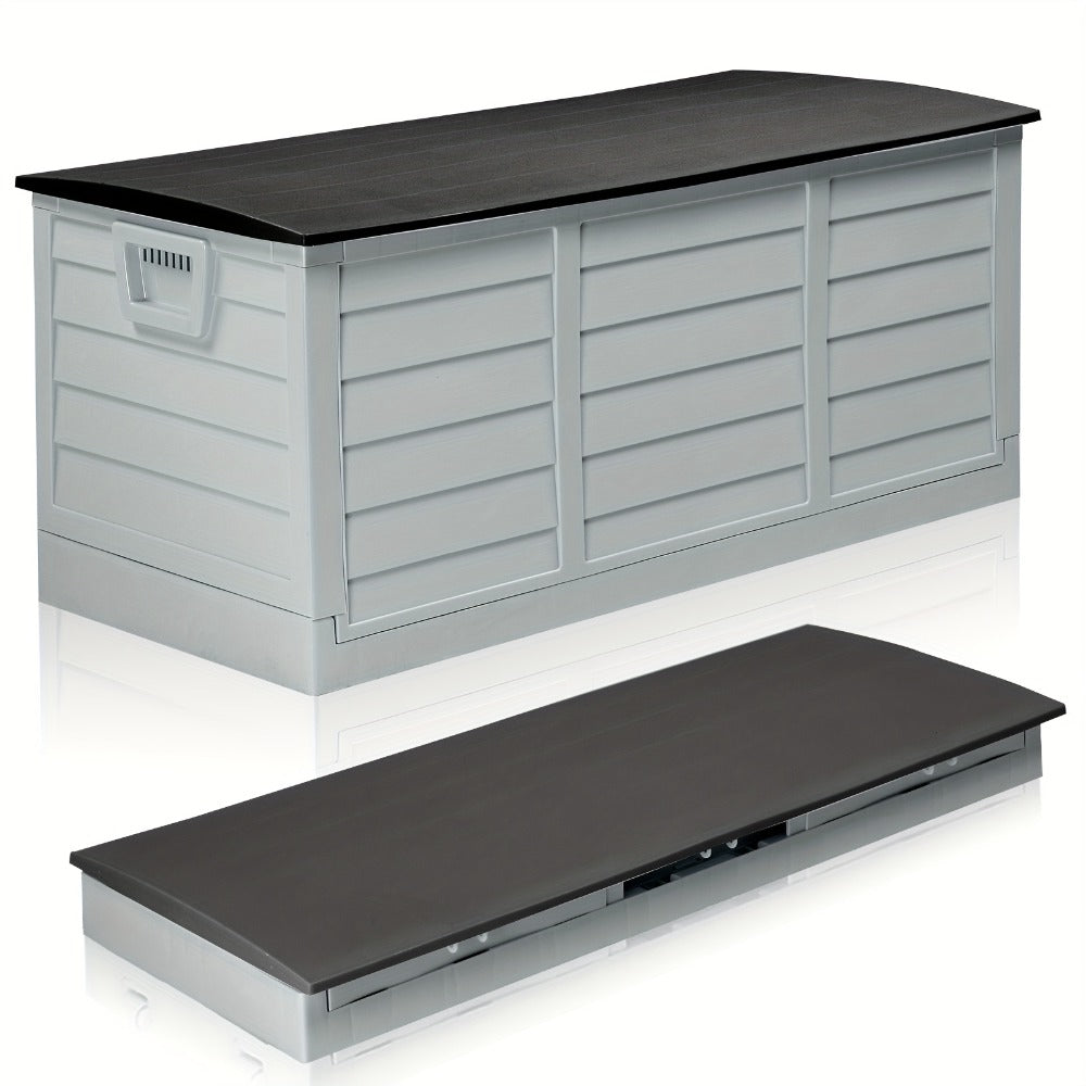 75 Gallon Deck Box with Wheels ¨C 284L Resin Outdoor Storage Box Lockable Plastic Container for Patio, Pool & Garden, 110 lbs Capacity, Multiple Colors, Weatherproof Outdoor Storage Cabinet