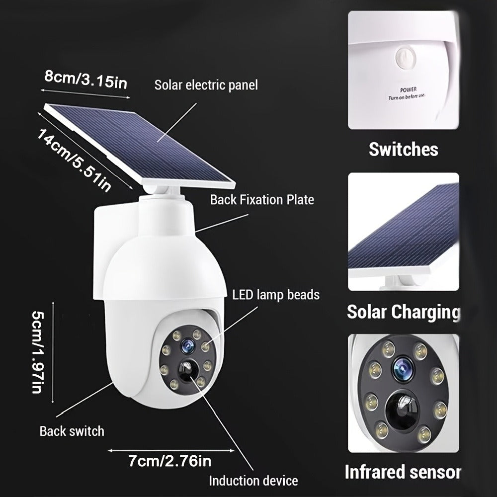 Solar Security Light with Fake Camera Design ¨C Motion Sensor Outdoor LED Warning Light, Solar Powered, Weatherproof, Dummy Camera Style Deterrent for Home, Yard, Garage & Driveway