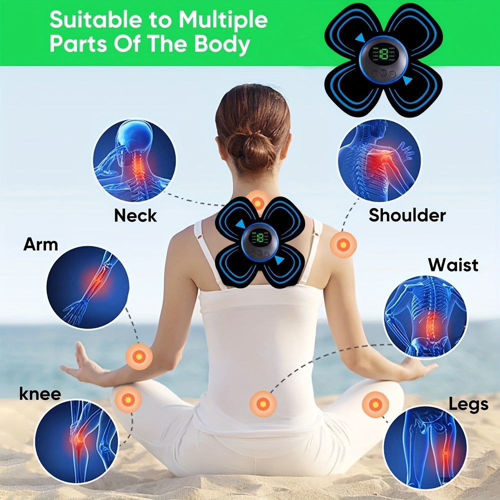 EMS Muscle Stimulator Massager Patch ¨C Full Body Electric Massage Device with 8 Modes & 19 Intensity Levels for Shoulder, Arm, Leg, Waist & Cervical Spine Pain Relief