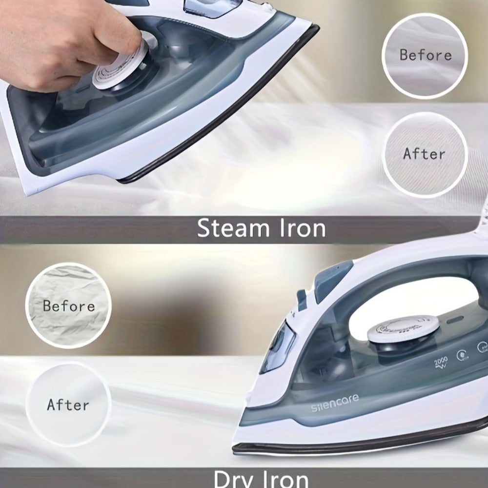 Clothes Steamer Non-Stick Soleplate Adjustable Thermostat Overheat Safety Protection 120V Portable Travel Steam Iron for Garment Wrinkle Removal Home Office Purple Grey