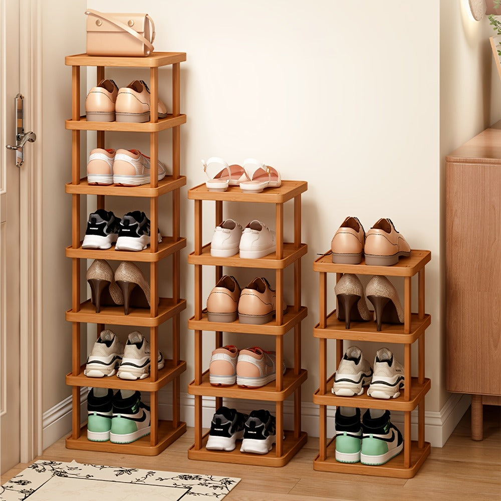 Bamboo Shoe Rack 6 or 9 Tier ¨C Space-Saving Wood Grain Shoe Organizer, Easy Assembly Freestanding Shoe Shelf for Entryway, Living Room, Bedroom & Dorm