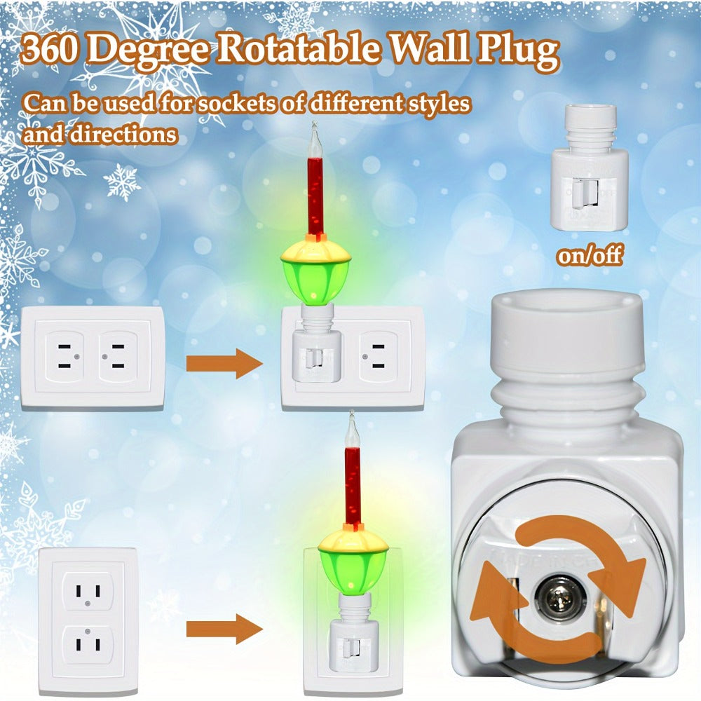 Christmas Bubble Lights 2 Pack Traditional Multi-Color Bubble Liquid Night Lights Plug-In Wall Light for Christmas Tree Thanksgiving Living Room Bedroom Corridor Holiday Decoration