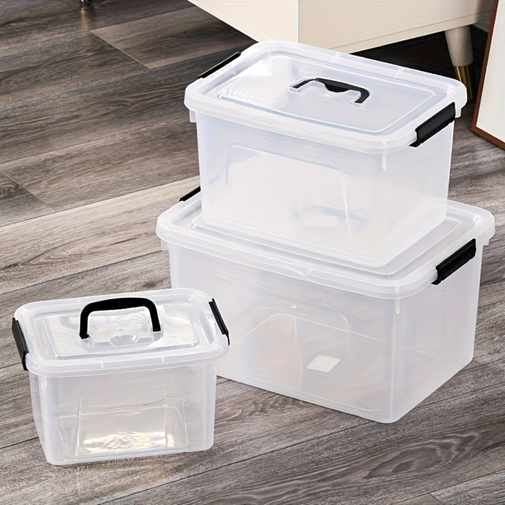 Stackable Clear Plastic Storage Bins with Lids ¨C 6 Pack Large Capacity Clip-On Lid Containers for Home, Closet, Office & Garage Organization (12.7qt / 20.8qt)