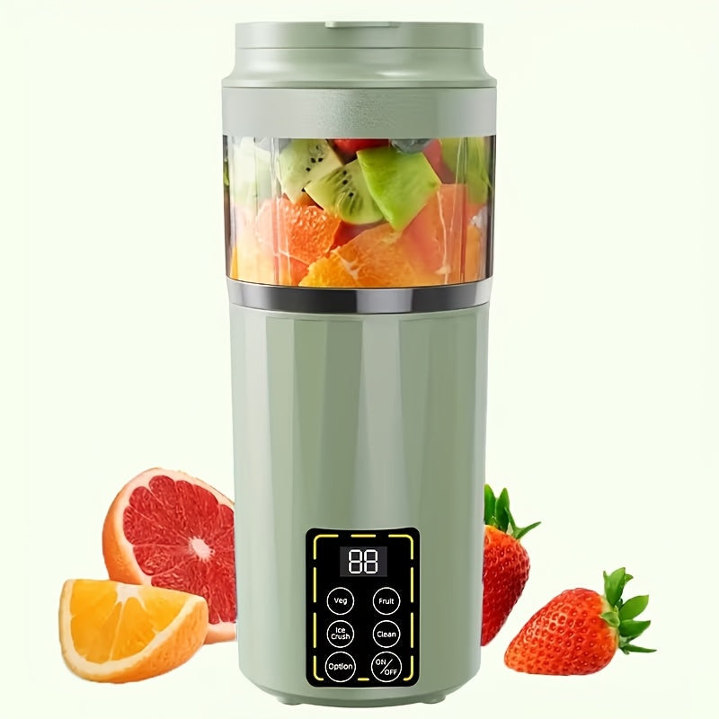 Portable Juicer USB Rechargeable with LED Display - Handheld Personal Blender for Smoothies, Juice & Ice Crush, Li-Ion Battery Powered Mini Juicer Cup for Home, Gym, Travel & Outdoor, Multiple Styles