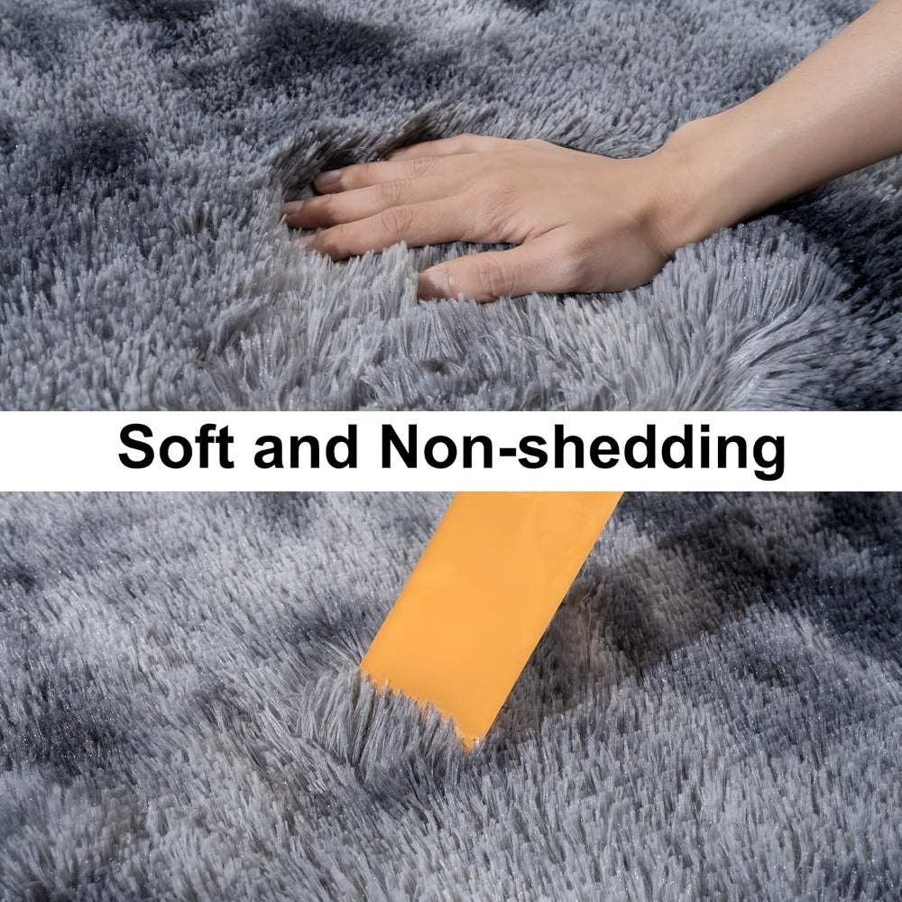 Fluffy Area Rug Tie-Dye Soft Carpet for Living Room Bedroom Office Thickened 1000g/©O Machine-Woven Indoor Mat Multi-Color Multi-Size Dark Gray Light Grey Khaki Pink Black White Purple