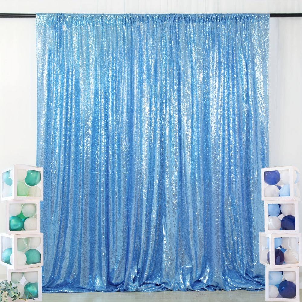 Sequin Backdrop Curtain for Party Wedding - 4x8ft Shimmering Glitter Curtain for Birthday Photo Booth Stage Decoration, Easy Hang, Multi-Color