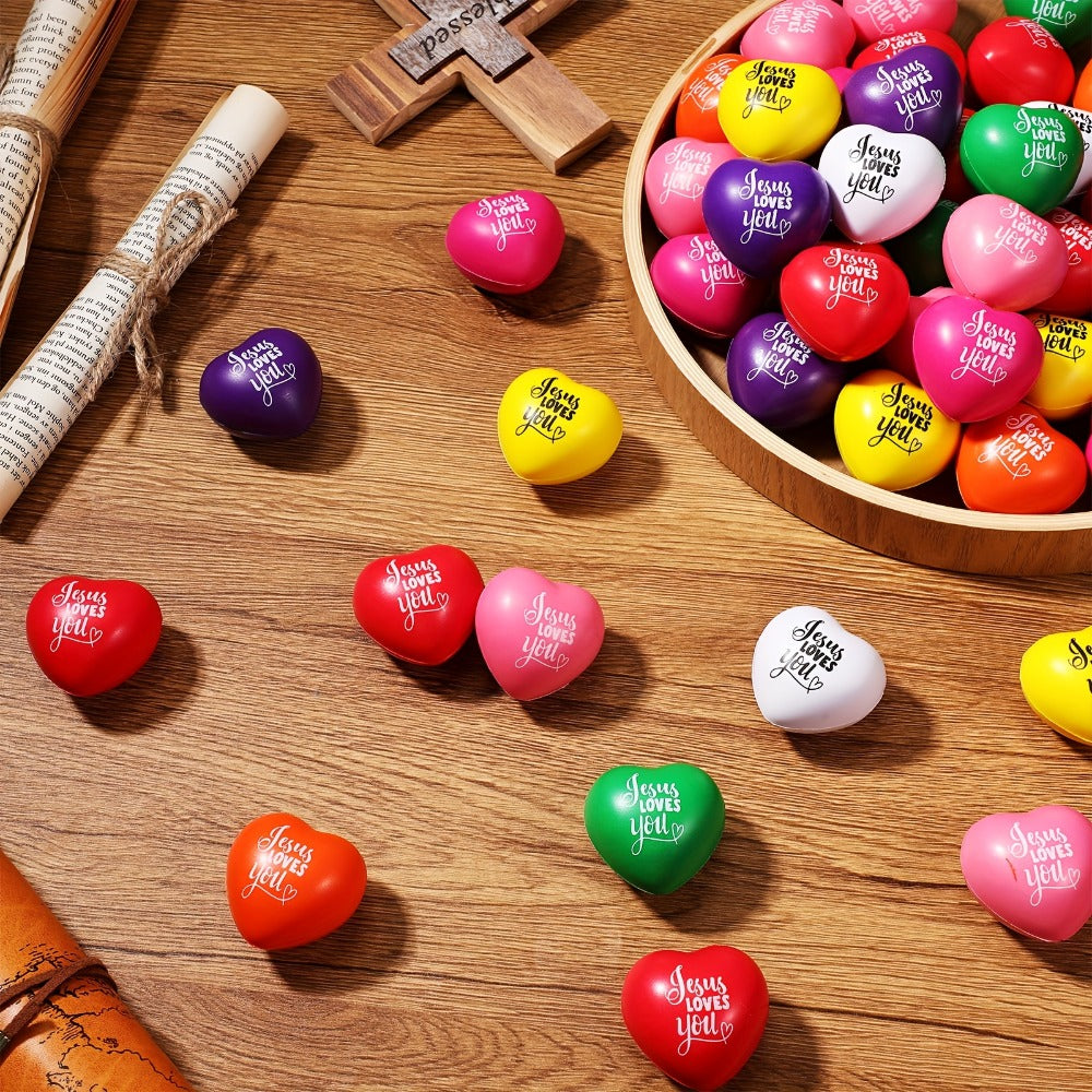 Party Favor Balls Bulk 60 Pack 1.57 Inch Mixed Color Love Message Balls for First Communion Baptism Christmas Valentine New Year Religious Party Gifts and Event Decorations