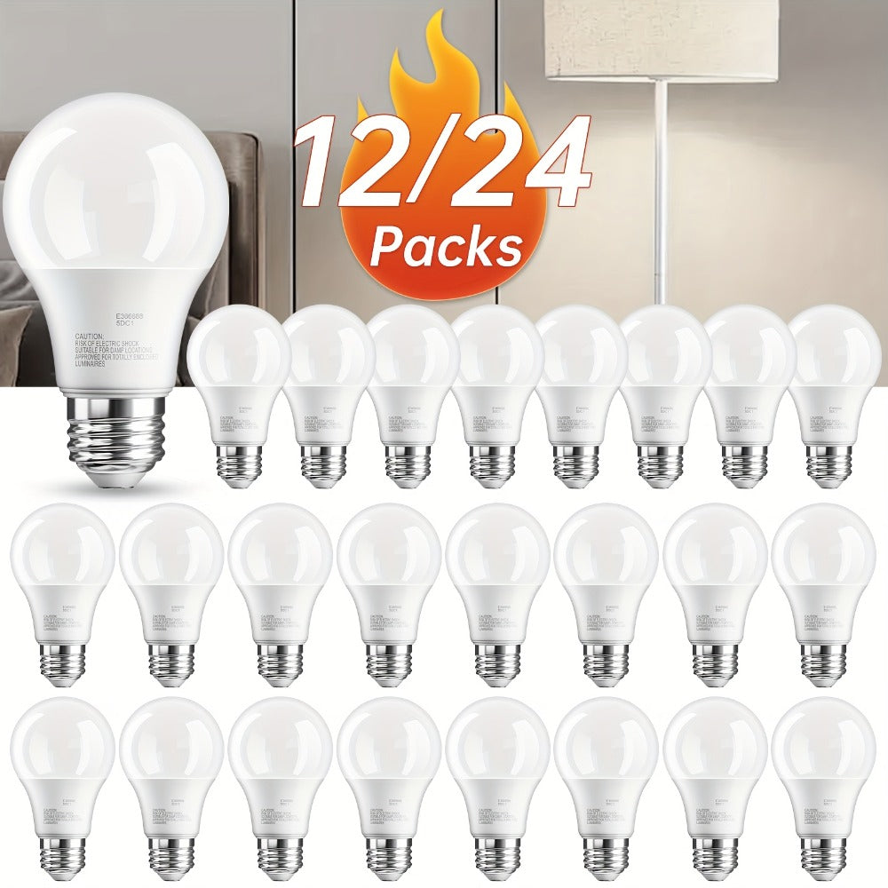 A19 LED Light Bulbs 60 Watt Equivalent, 5000K Daylight White E26 Base, 800 Lumens 9W Energy Efficient Bulb, 80+ CRI 15000 Hours Long Life, Standard LED Bulbs for Bedroom Living Room Office