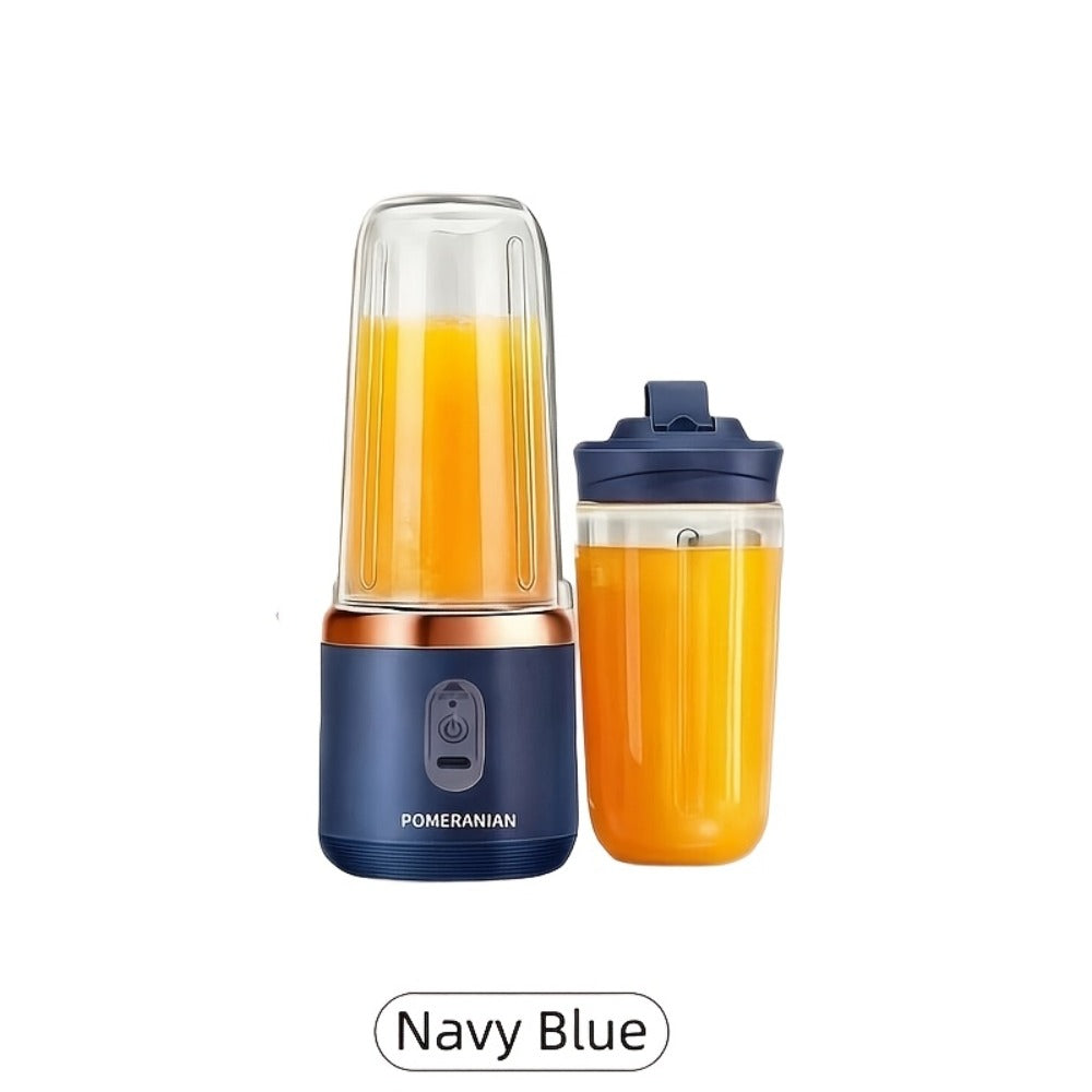 Portable Blender Juicer Double Cup 1500mAh Rechargeable ¨C Food-Grade ABS Multifunctional Fruit Vegetable Juicer | USB Charging Gift Box | Blue Pink White Summer Kitchen Essential