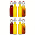 Swing Top Glass Bottles 32oz with Airtight Stopper - Flip Top Brewing Bottles for Kombucha Beer Beverages Oil Vinegar Water Soda - Set of 4 6 8 12 Reusable Glass Bottles with Swing Lid