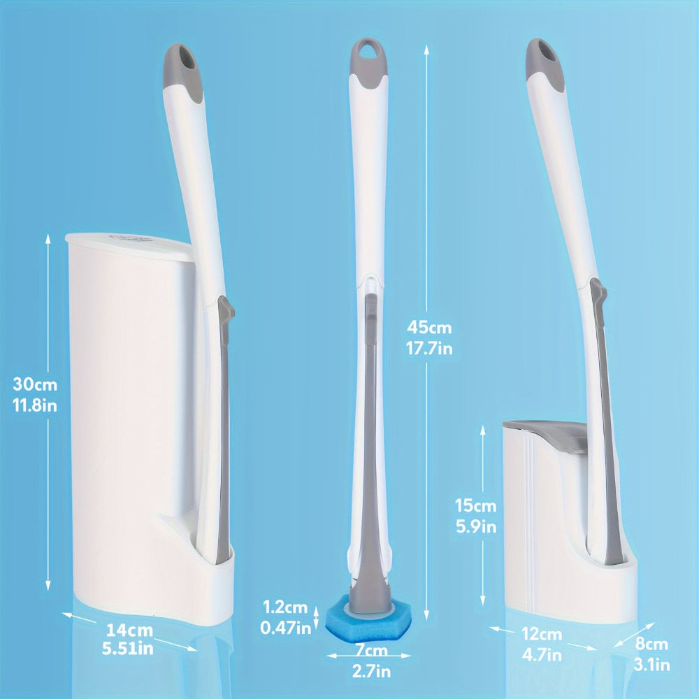 Disposable Toilet Brush Set with Refills & Holder - Wall Mounted or Floor Standing Toilet Cleaning System, 22/24/32 Replacement Heads, No-Touch Hygienic Bathroom Cleaner, Easy Bathroom Cleaning