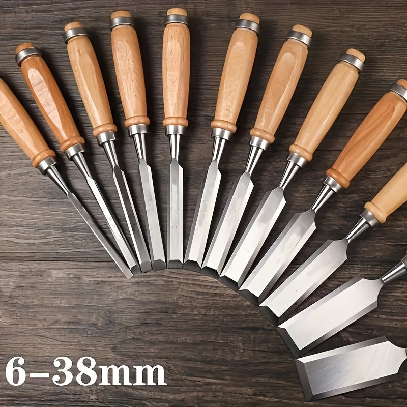 Wood Carving Chisel Set 12 & 24-Piece ¨C Professional Beech Wood Handle Woodworking Chisels, Detail Carving Hand Tools for Beginners & Experts, Ideal Woodworker Gift