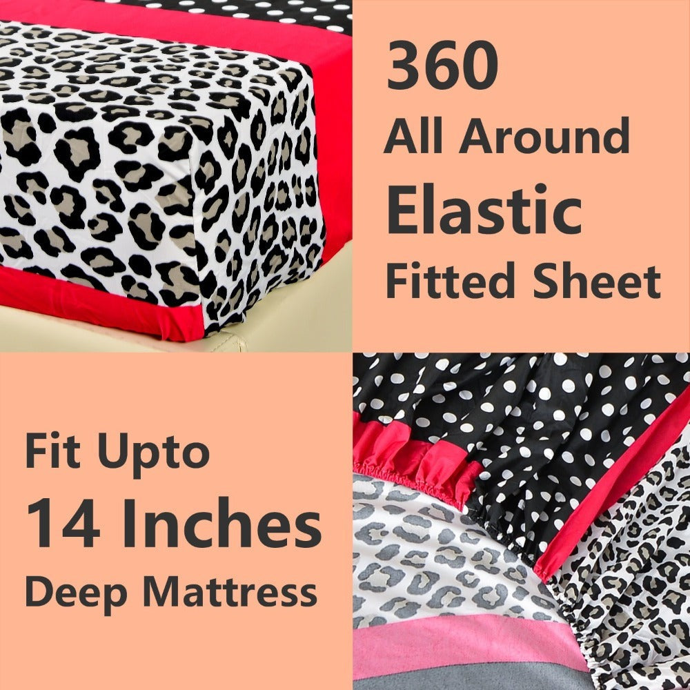 Microfiber Bed Sheet Set 4/6 Pcs ¨C Soft Breathable Patchwork Printed Bedding with Deep Pocket Fitted Sheet, Wrinkle-Resistant Easy Care ¨C Twin, Full, Queen, King Sizes Available