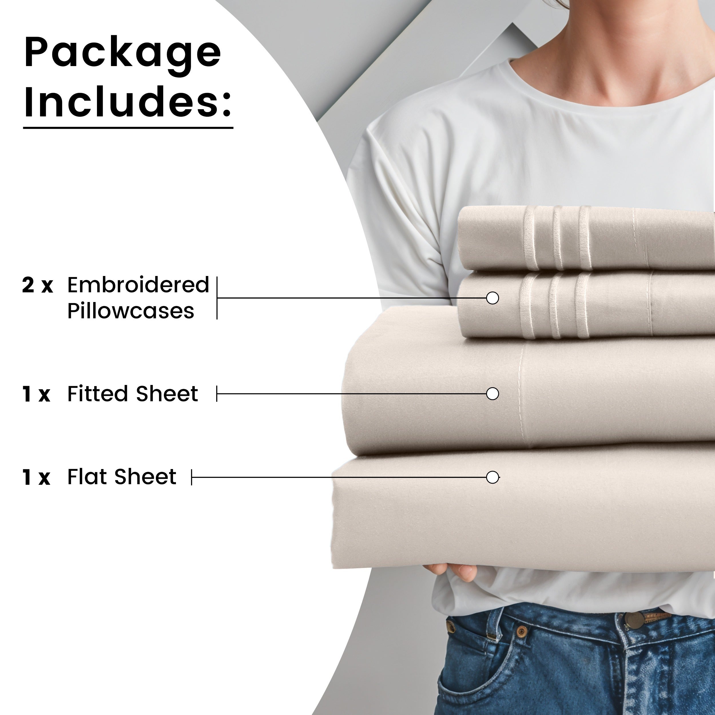 Fitted Sheet Set 6-Piece Brushed Polyester Deep Pocket Bed Sheets 20 Colors Hotel Luxury Soft Bedding with Embroidered Pillowcases