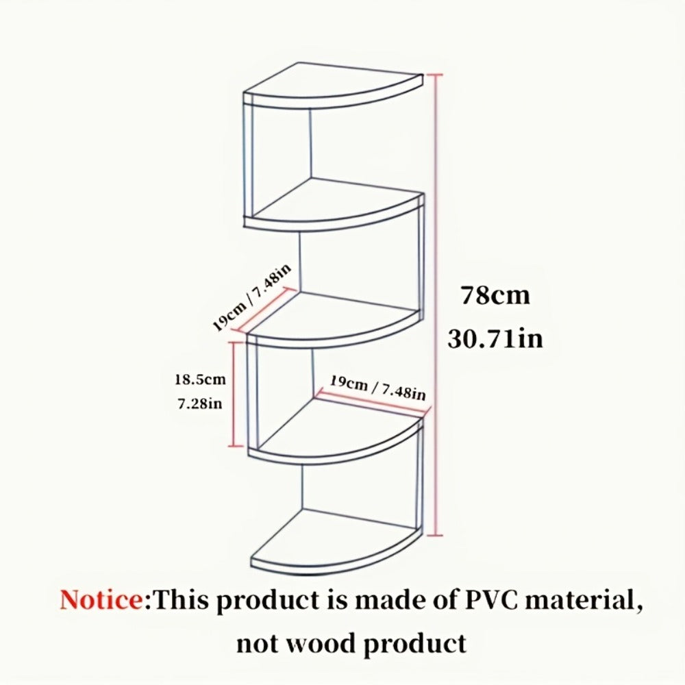 Corner Wall Shelf 3-5 Tier Floating Hanging Corner Shelf Wall Mounted Storage Organizer for Living Room Bedroom Kitchen Bathroom Office