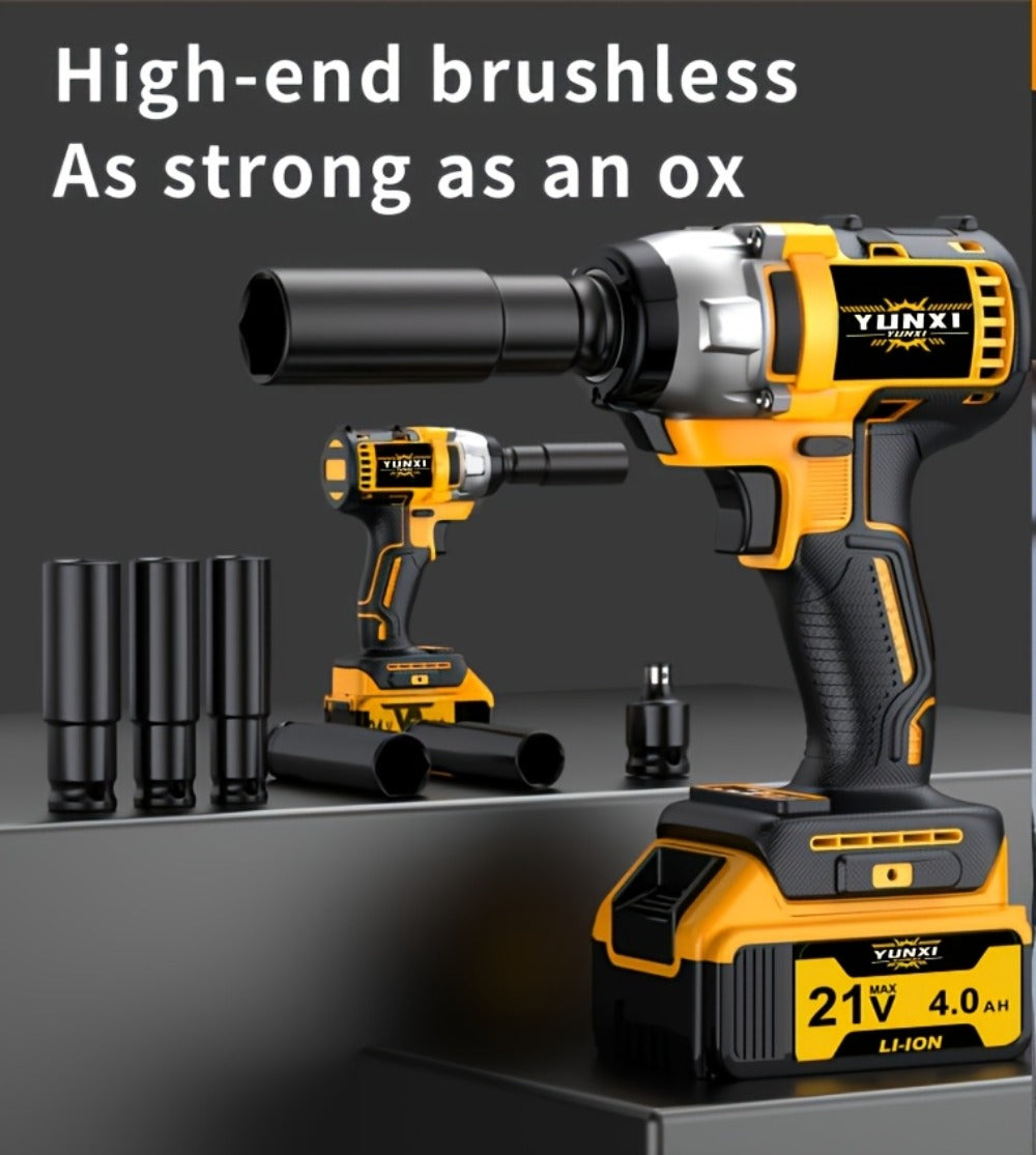 Cordless Impact Wrench Set with Charger Lithium-Ion Portable Electric Wrench Quick Charge for Home Automotive Repair Maintenance DIY Power Tool Kit