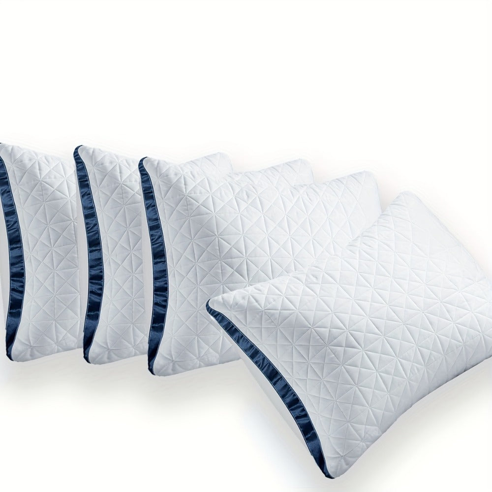 Hotel Quality Sleep Pillows Firm Support Cool-to-Touch Fiber Fill 2/4 Pack - Back Stomach Side Sleeper Pillow Set Soft Breathable Bed Pillows Standard Queen King Size