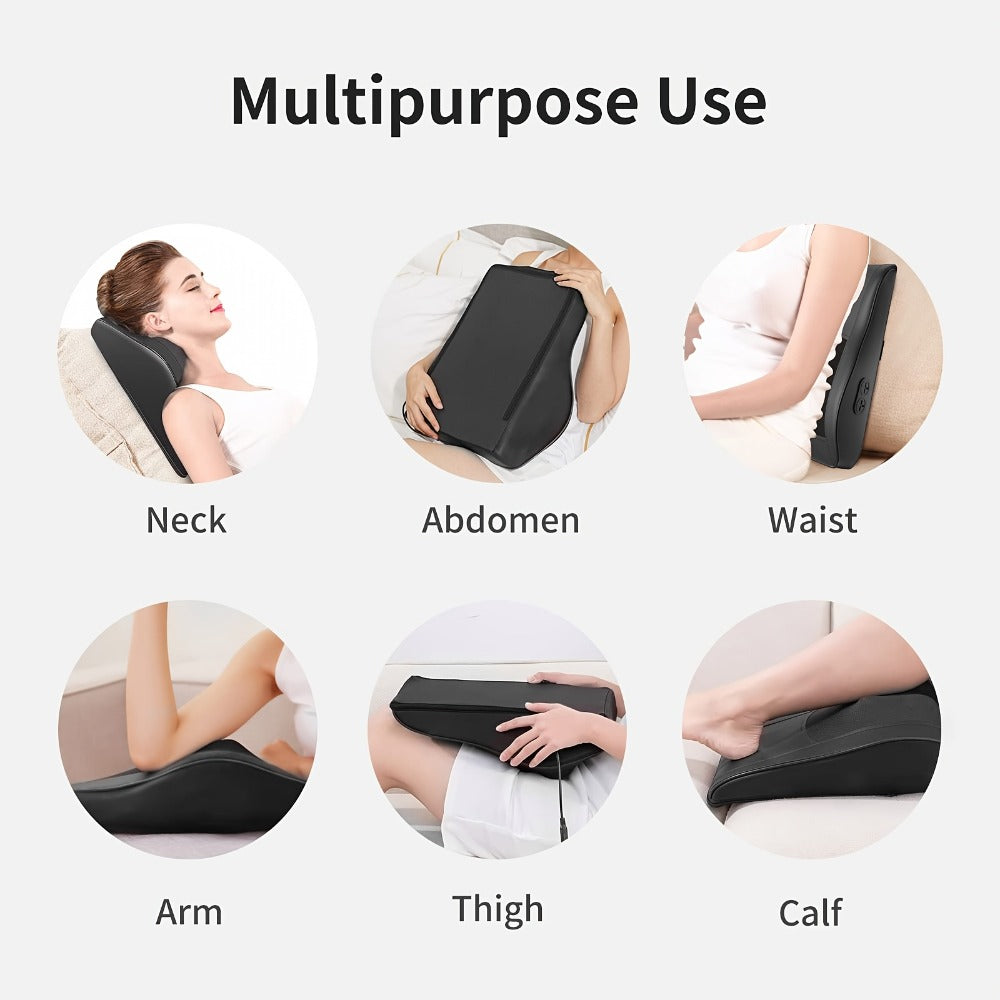Shiatsu Back Massager with Heat Deep Tissue 3D Kneading for Neck Shoulder Back 3 Massage Modes 2 Heating Levels Electric Body Massager Gift for Mom Dad Women