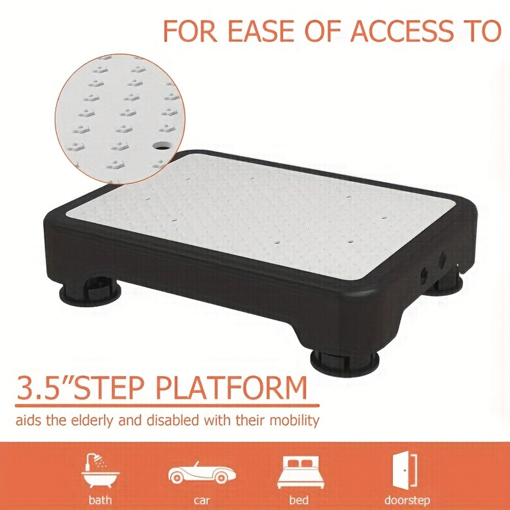 Step Stool Anti-Slip Heavy Duty ¨C Portable Mobile Stepping Stool with Textured Non-Slip Surface & Sturdy Base | Indoor Outdoor Use for Elderly, Bathroom, Toilet, Stairs & Standing Assistance