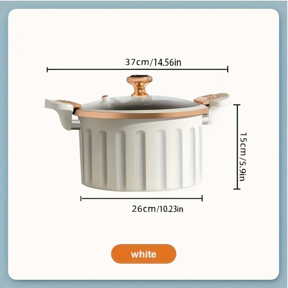 Cast Iron Enamel Dutch Oven 2.64 Gallon with Lock Cover ¨C Non-Stick Heavy-Duty Saucepan Leak-Proof Cooker | Strong Legs Round Handle | Elegant Blue & White Enameled Cast Iron Pot for Home Kitchen