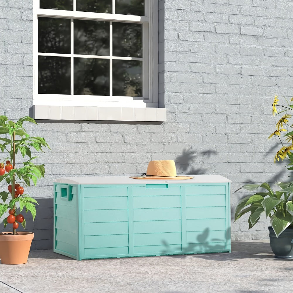 75 Gallon Deck Box with Wheels ¨C 284L Resin Outdoor Storage Box Lockable Plastic Container for Patio, Pool & Garden, 110 lbs Capacity, Multiple Colors, Weatherproof Outdoor Storage Cabinet