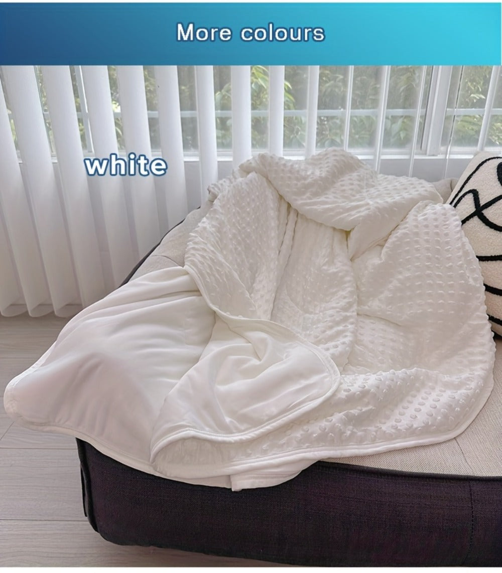 Cooling Blanket for Summer ¨C Breathable Lightweight Throw with Soundwave Embossed Striped Design, 100% Polyester Machine Washable Blanket & Shawl for Bed, Sofa & Travel (Multiple Colors & Sizes)