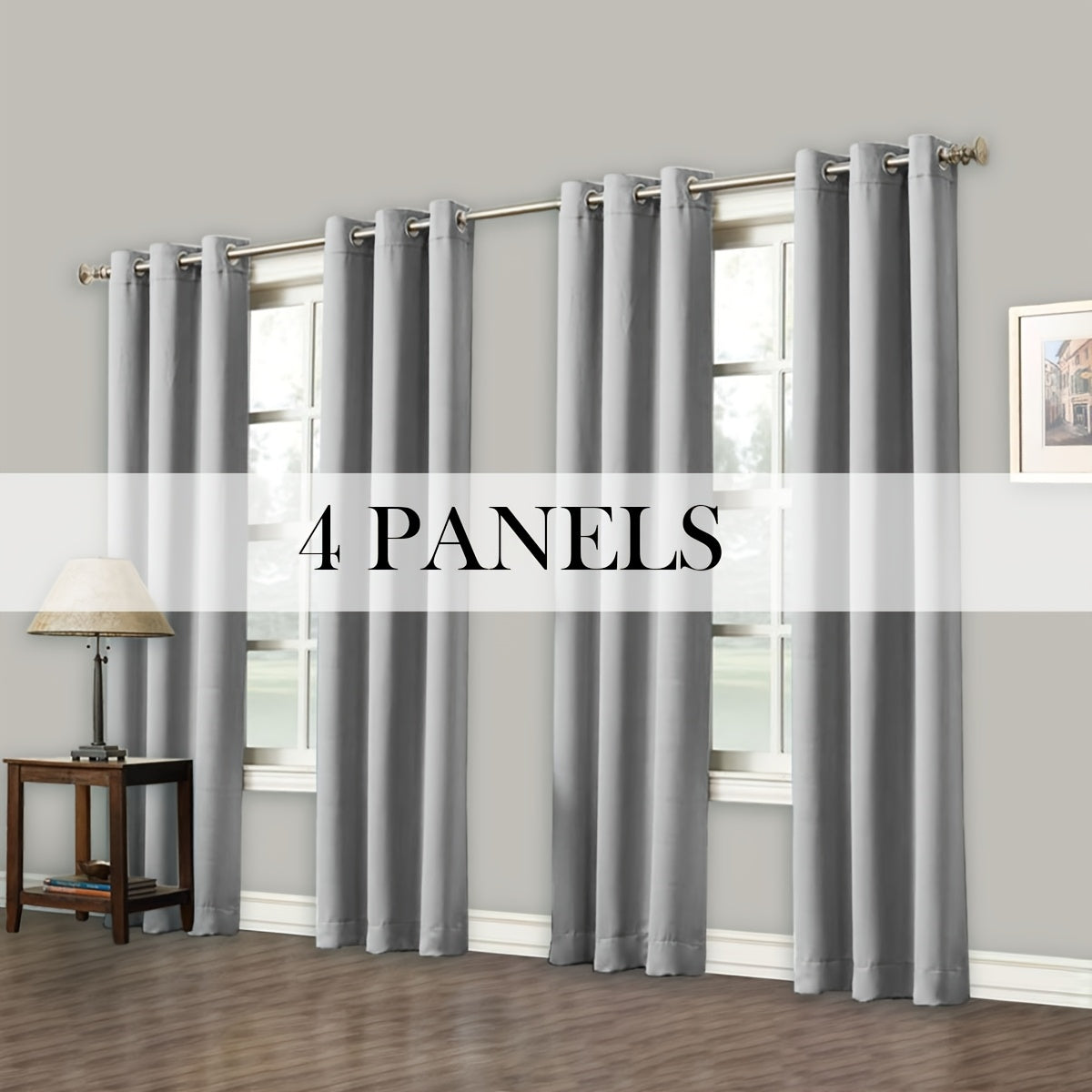 Blackout Curtains Grommet Top Room Darkening Window Drapes 4 Panels Set Living Room Bedroom