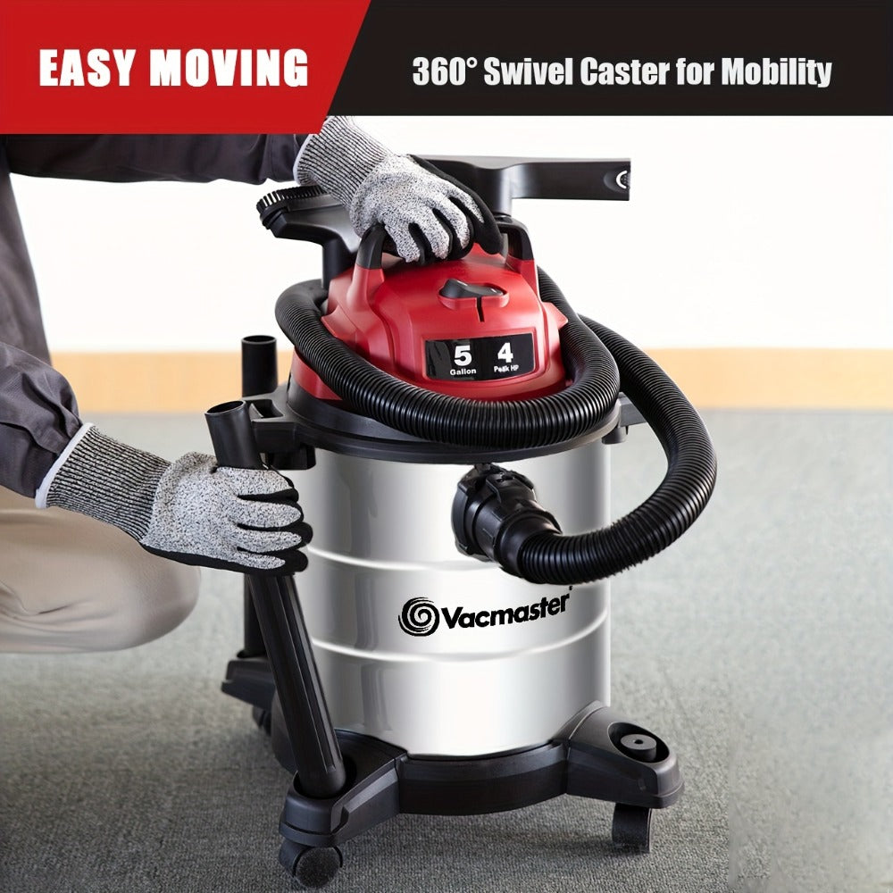 Wet Dry Vacuum Cleaner Shop Vac Stainless Steel 5 or 8 Gallon with Blower Function Powerful Suction for Garage Car Home Workshop and Pet Hair