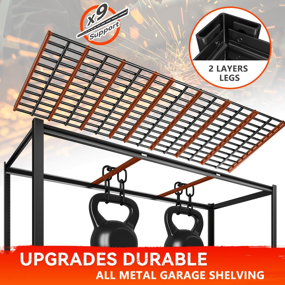 Heavy Duty 5 Tier Metal Shelving Unit Adjustable Up to 3000LBS for Garage Workshop Commercial Storage Rack No Bolt Easy Assembly Black