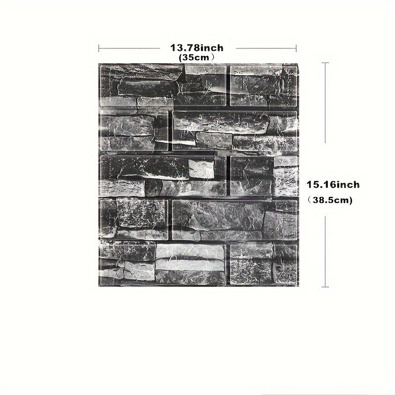 3D Foam Brick Wall Sticker 100 Pieces Self Adhesive Waterproof Soft Wallpaper Panel for Living Room Bedroom Bathroom Kitchen Home Decor White Rock Black Rock Red Marble Flower