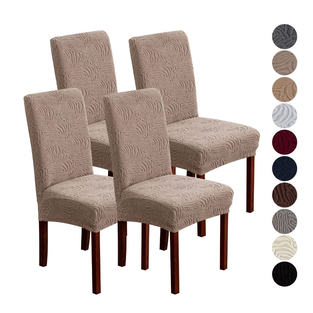 Dining Chair Covers Stretch Jacquard Slipcovers Removable Washable Chair Protector for Kitchen Hotel Restaurant Set of 4 or 6