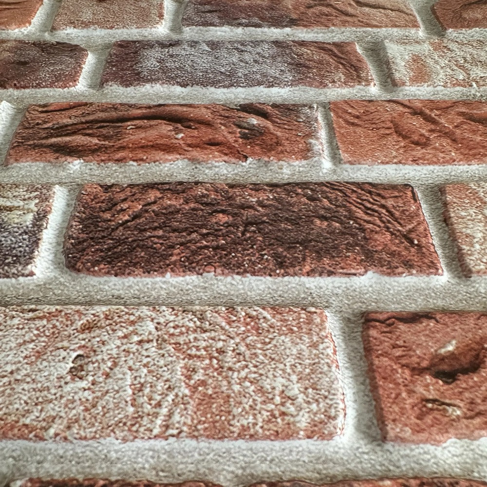 Peel and Stick Tile Stickers 20pcs Vintage Brick Pattern Self-Adhesive Waterproof Wall Tiles for Kitchen Bathroom Toilet ¨C Removable Oil-Proof Backsplash Wall Art Decor
